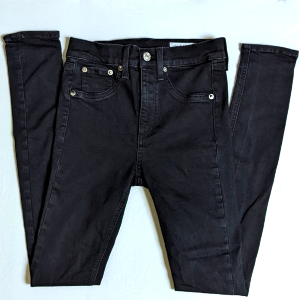rag & bone black high rise skinny jeans